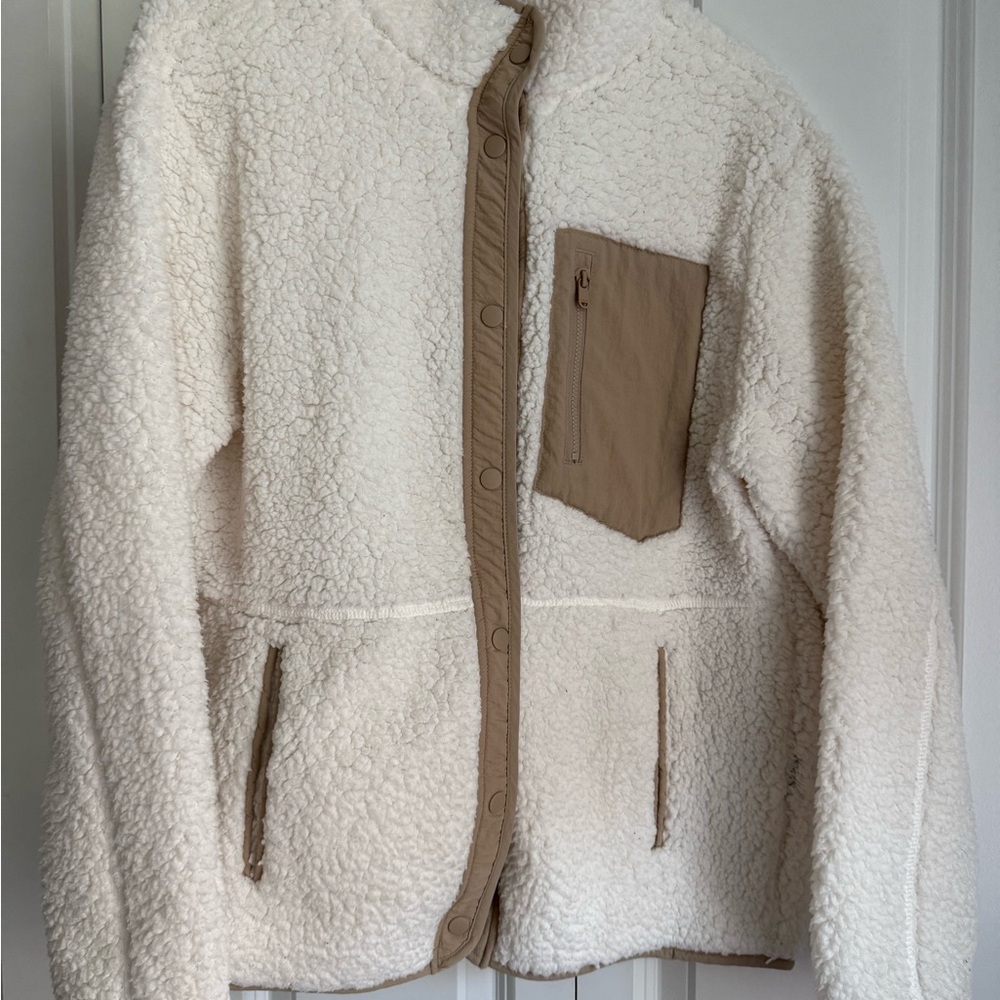 32 Degrees Sherpa Jacket with Cream and Tan Details